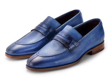 Paul Parkman Men's Split Toe Loafer Shoes in Blue