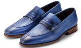 Paul Parkman Men's Split Toe Loafer Shoes in Blue