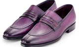 Paul Parkman Men's Split Toe Loafer Shoes in Purple