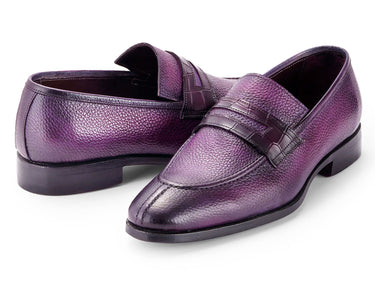 Paul Parkman Men's Split Toe Loafer Shoes in Purple