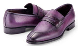 Paul Parkman Men's Split Toe Loafer Shoes in Purple
