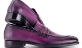 Paul Parkman Men's Split Toe Loafer Shoes in Purple