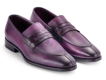 Paul Parkman Men's Split Toe Loafer Shoes in Purple
