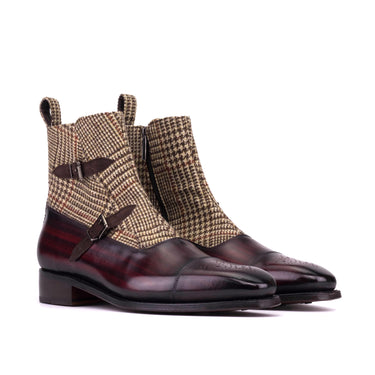 DapperFam Octavian in Tweed / Brown / Burgundy Sartorial, Kid Suede and Patina