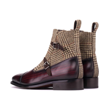 DapperFam Octavian in Tweed / Brown / Burgundy Sartorial, Kid Suede and Patina