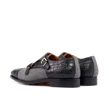 DapperFam Monaco in Black / Flannel Light Grey Flannel Painted Croco