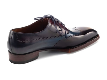 Paul Parkman Men's Goodyear Welted Wingtip Oxfords in Bordeaux & Blue