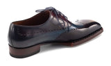 Paul Parkman Men's Goodyear Welted Wingtip Oxfords in Bordeaux & Blue