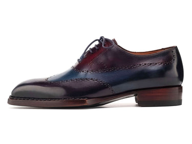 Paul Parkman Men's Goodyear Welted Wingtip Oxfords in Bordeaux & Blue