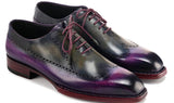 Paul Parkman Men's Goodyear Welted Wingtip Oxfords in Purple & Grey