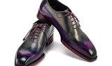 Paul Parkman Men's Goodyear Welted Wingtip Oxfords in Purple & Grey
