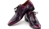 Paul Parkman Handmade Burnished Lace-Up Casual Shoes in Purple