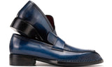 Paul Parkman Men's Norwegian Welted Loafers in Blue Patina