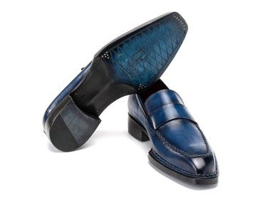 Paul Parkman Men's Norwegian Welted Loafers in Blue Patina