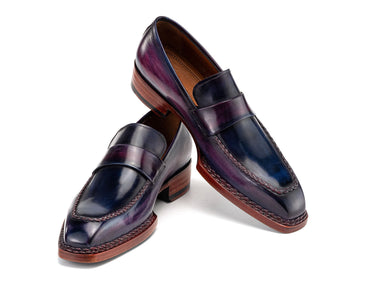 Paul Parkman Men's Norwegian Welted Loafers in Purple Patina