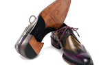 Paul Parkman Norwegian Welted Wingtip Men's Dress Shoes Purple & Olive (ID#8505-PRP) — view 3