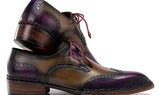 Paul Parkman Norwegian Welted Wingtip Men's Dress Shoes Purple & Olive (ID#8505-PRP) — view 4