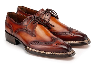 Paul Parkman Norwegian Welted Wingtip Derby Shoes in Brown