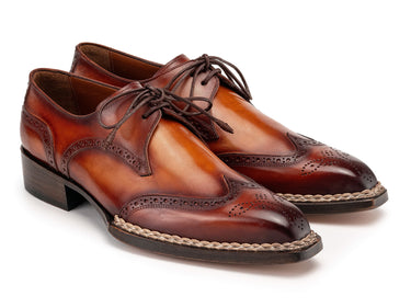 Paul Parkman Norwegian Welted Wingtip Derby Shoes in Brown