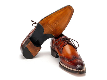 Paul Parkman Norwegian Welted Wingtip Derby Shoes in Brown