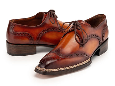Paul Parkman Norwegian Welted Wingtip Derby Shoes in Brown
