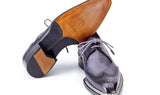 Paul Parkman Men's Norwegian Welted Wingtip Derby Shoes in Grey