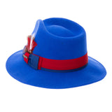 Ferrecci Grayson in Royal Blue Australian Wool Red Bottom Fedora
