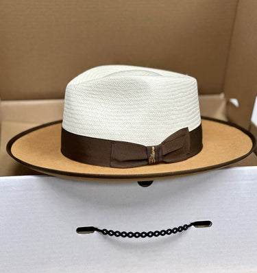 Bellissimo Fox Two Tone in Camel Panama Hat