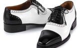 Paul Parkman Men's Goodyear Welted Cap Toe Oxfords in Black & White