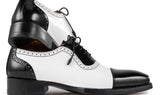 Paul Parkman Men's Goodyear Welted Cap Toe Oxfords in Black & White