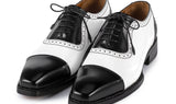 Paul Parkman Men's Goodyear Welted Cap Toe Oxfords in Black & White