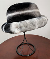 Calvere Furs Men's Rex Rabbit Fedora Hat in Chinchilla