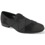 After Midnight Ozzy Velvet Studded Smoker Shoes in Black