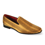 After Midnight Vito Velvet Rhinestone Slip-On Smoking Loafers in Gold / Black