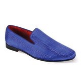 After Midnight Vito Velvet Rhinestone Slip-On Smoking Loafers in Royal