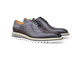 Carrucci Shoes Alligator Embossed Leather Derby in Gray