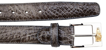 Belvedere Alligator Belt in Gray in Gray 44