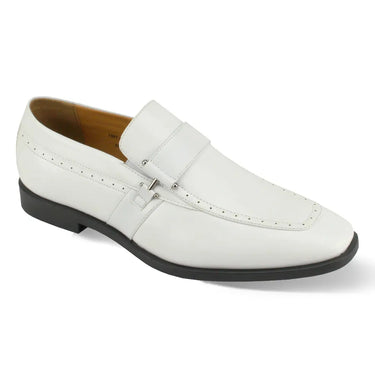 Antonio Cerrelli 7001 Wide Loafer Dress Shoes in White #color_ White