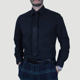 Arturo Modern Fit Dress Shirt in Black Long Sleeve, No Pocket in Black