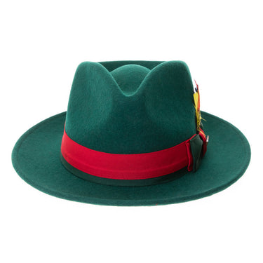 Ferrecci Grayson in Hunter Green Australian Wool Red Bottom Fedora