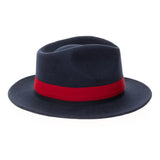 Ferrecci Grayson in Navy Australian Wool Red Bottom Fedora
