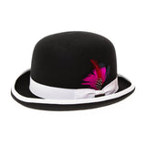 Ferrecci Wool Bowler Hat in Black and White
