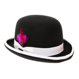 Ferrecci Wool Bowler Hat in Black and White