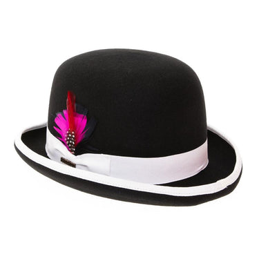 Ferrecci Wool Bowler Hat in Black and White