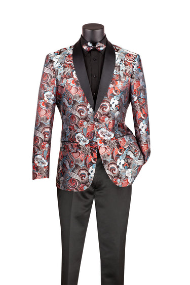 Vinci Burgundy Modern Fit Sport Coat - BM-3