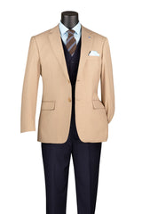 Vinci Modern Fit Blazer in Tan - BM-HT