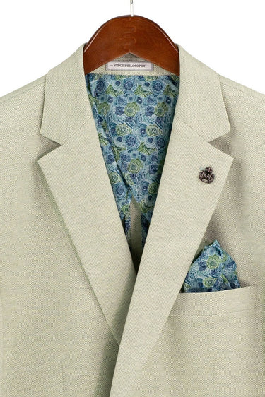 Vinci Light Green Modern Fit Blazer - BRK-4
