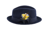 Ferrecci Brooks in Navy Blue Australian Wool Felt Trilby