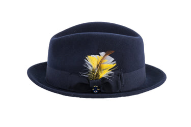 Ferrecci Brooks in Navy Blue Australian Wool Felt Trilby