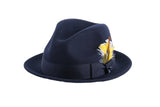 Ferrecci Brooks in Navy Blue Australian Wool Felt Trilby